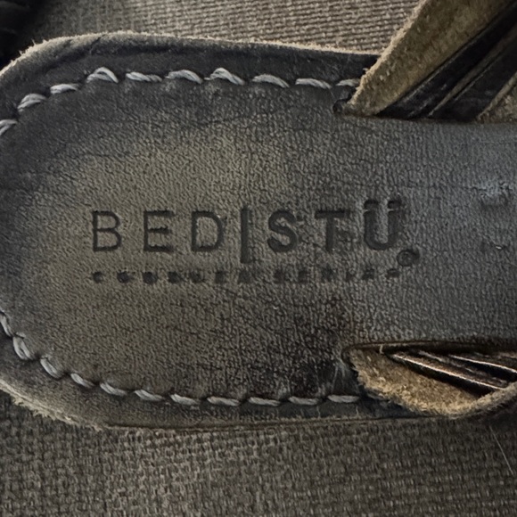 🆕 BED|STU Distressed Black Leather Sandals - Picture 2 of 4